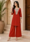 Ff Sj Slub Cotton Fabric kurti with bottom collections 